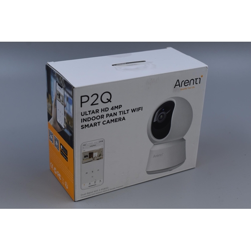 410 - New Arenti P2Q Ultar HD 4mp Indoor Pan Tilt Wi-Fi Smart Camera (Sealed Box)