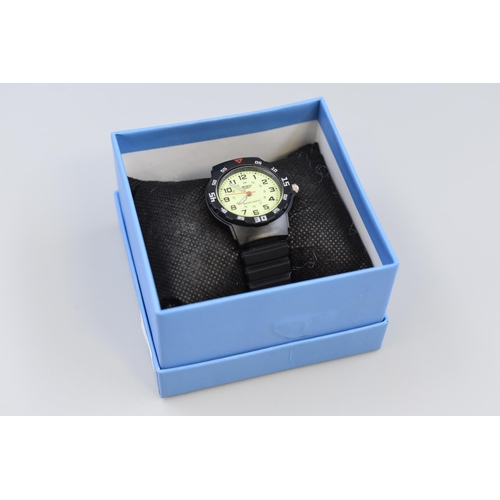 103 - New Children's Watch with Glow In The Dark Face in Gift Box (Working)