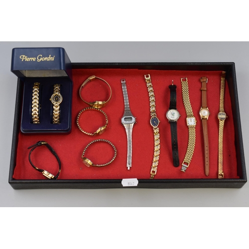 109 - Selection of Ladies Watches. Includes one Boxed with Bracelet.