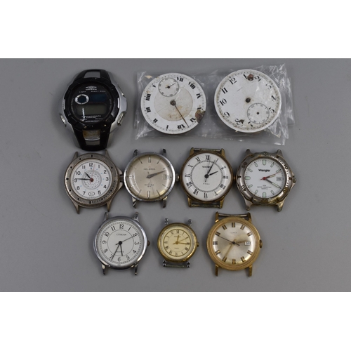 110 - Mixed Selection of Vintage Watch Heads,( 7 Mechanical)