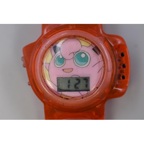 112 - A 2003 Burger King Exclusive Pokemon Jiggly Puff Digital Watch, In Working Order