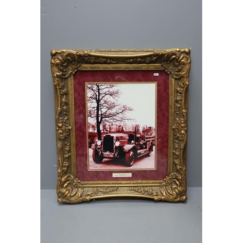 446 - Vintage Ornate Gilt Framed and Glazed Local History Picture from Worden Park Leyland depicting a Fir... 