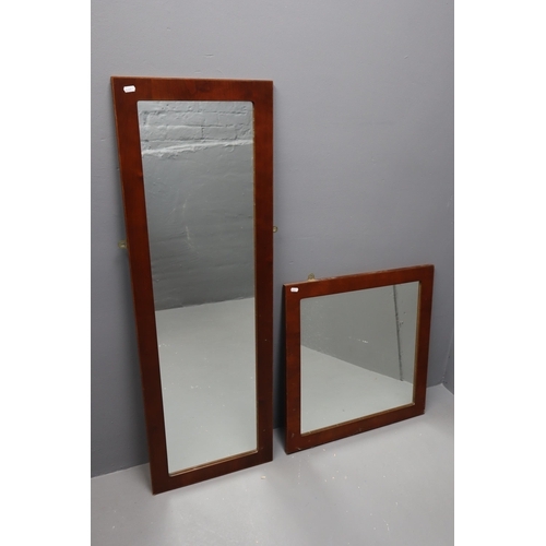 450 - Two Nice Matching Wood Framed Mirrors Largest approx 47