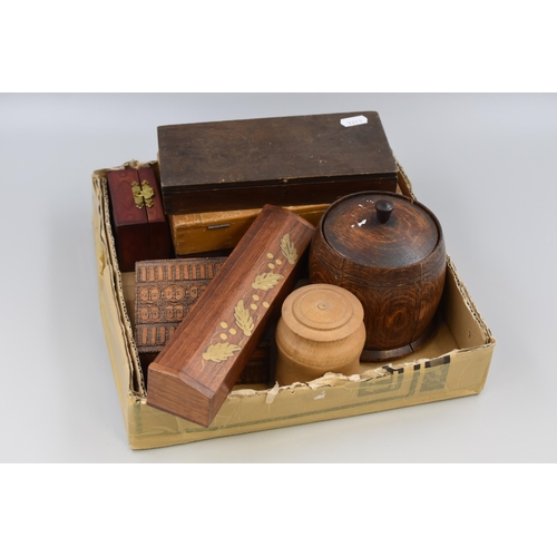 454 - Mixed Selection of Wooden Trinket and Storage Boxes