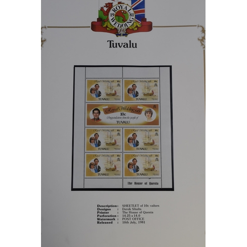 457 - 1981 Royal Wedding Charles and Diana, Sleeve & Folder Containing a Large Selection of Mint Stamp... 