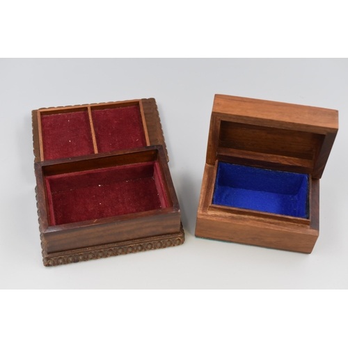 463 - Three items to include Two Decorative Trinket Boxes together with a Boxed Carving Set