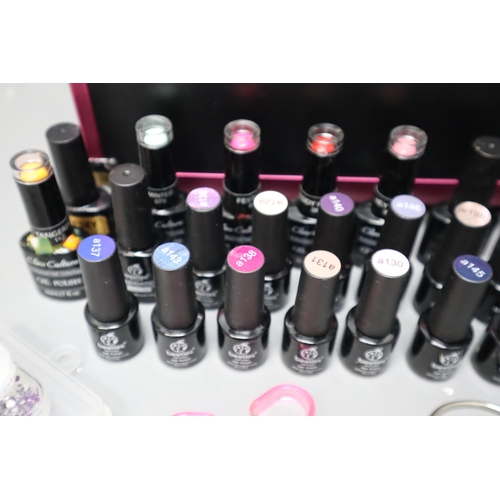 469 - Cantilever Box to include Huge Selection of Gel Polish and Other Nail Accessories. Includes Beetles ... 