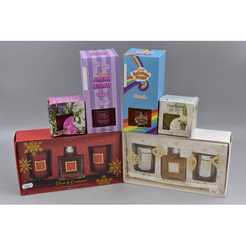 478 - Mixed Selection of New items to include Two Boxed Reed Diffuser Sets with Candles, Two Starlytes Can... 