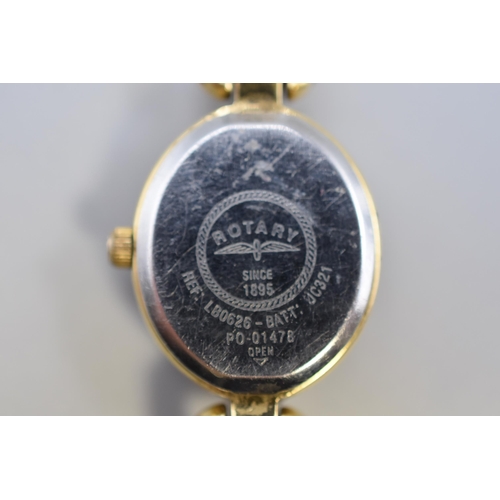 123 - A Ladies Rotary Gold Tone Rotary Quartz Watch