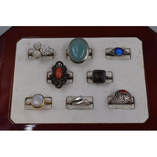 193 - Selection of 8 Silver Rings