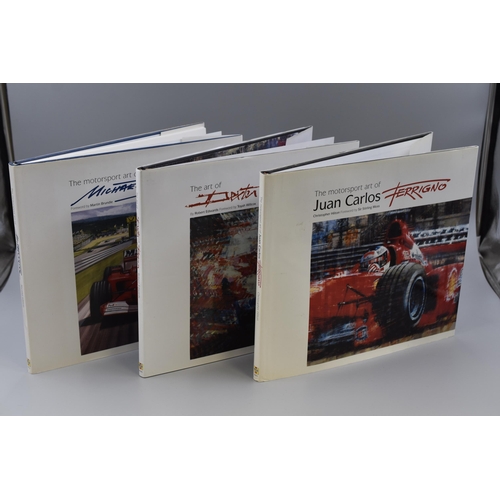 490 - Three stunning motor sport art books by Juan Carlos Ferringno, Dexter Brown and Michael Turner, meas... 