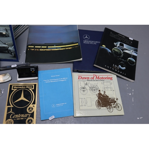 495 - A Selection of Mercedes-Benz Items. Includes A Large Selection of In Aller Welt Magazines, Mercedes ... 