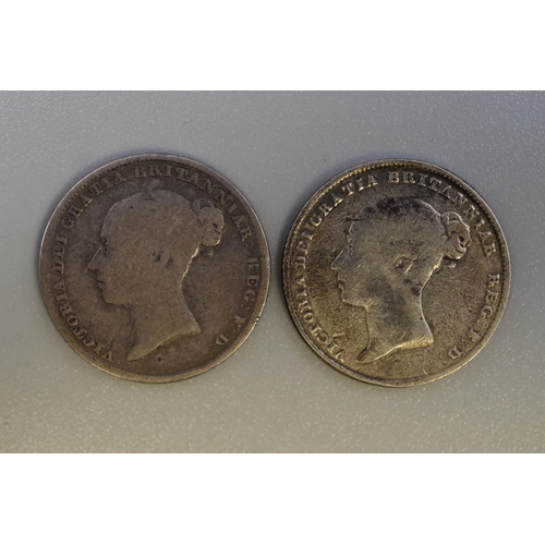 201 - Two Victorian Silver UK Sixpences, 1850 and 1855