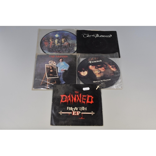 504 - Five The Damned 7” Vinyl Singles. Includes Love Song (CHIS 112) On Red Vinyl, The Damned Wait ... 