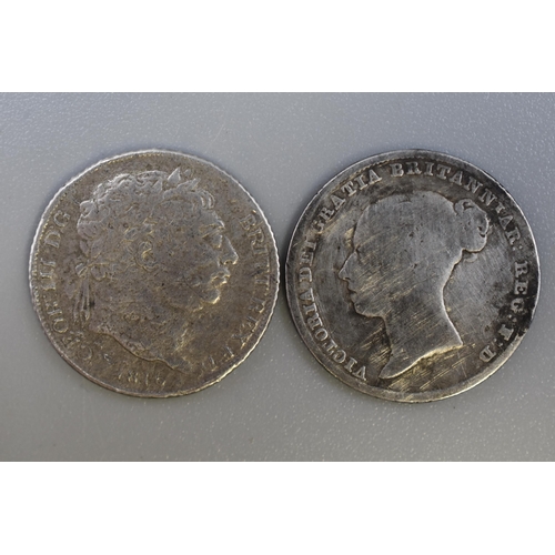 206 - Two Silver UK Sixpences. Includes George III 1816, And Victorian 1844