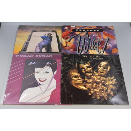 522 - A Selection of Eight 80’s Vinyl LP’s. Includes Duran Duran Rio, Deacon Blue, Erasure, Si... 