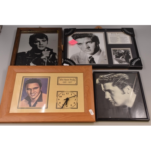 525 - Collection of Six ' Elvis Presley' Wall Pictures ( Some Framed and Glazed ) To Include, 30th Anniver... 