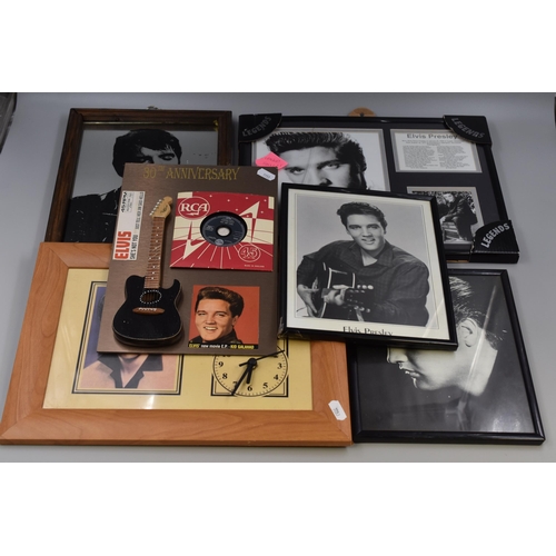 525 - Collection of Six ' Elvis Presley' Wall Pictures ( Some Framed and Glazed ) To Include, 30th Anniver... 