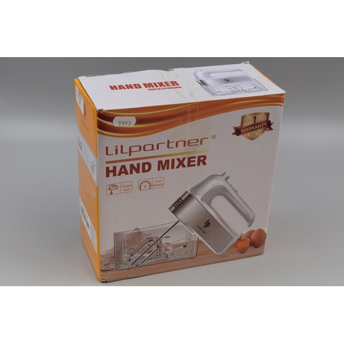 534 - New Lilpartner Five Speed Double Stick Hand Blender in Box (Powers On)