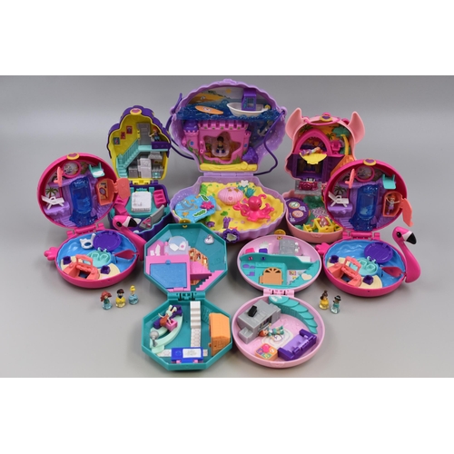 546 - Selection of 7 Polly Pocket Playsets Complete with Figures