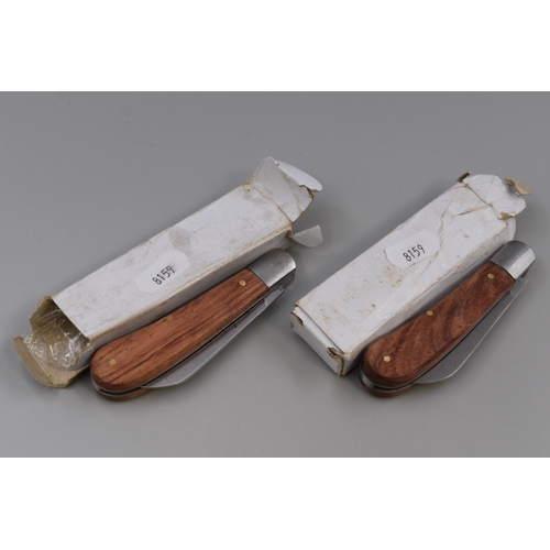 256 - Two Wood Handled Fishing Knives