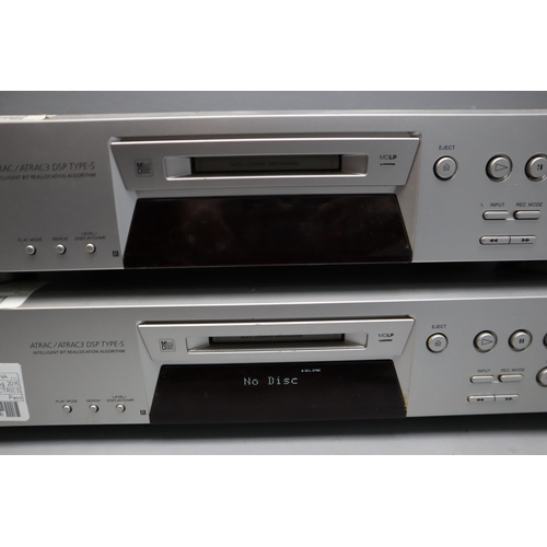 589 - Two Sony Mini Disc Player Atrac/Atrac3 DSP Type-S with inteligent Bit Reallocation Algorythm, Both P... 