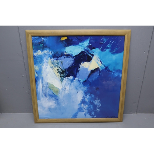 591 - Four Large Framed and Glazed Abstract Art Pictures in the style of Peter Wileman Largest 37