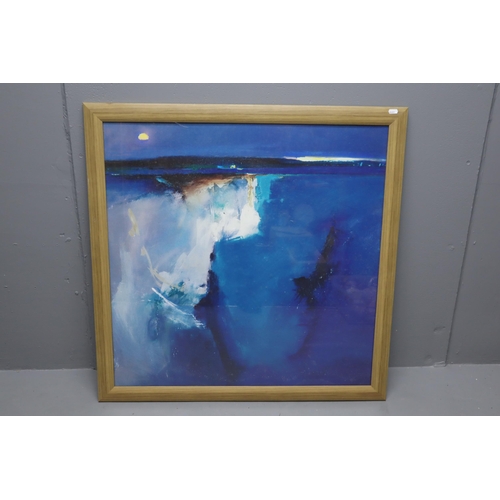 591 - Four Large Framed and Glazed Abstract Art Pictures in the style of Peter Wileman Largest 37