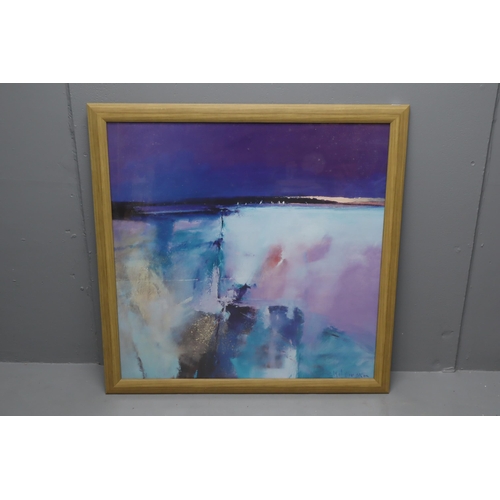 591 - Four Large Framed and Glazed Abstract Art Pictures in the style of Peter Wileman Largest 37