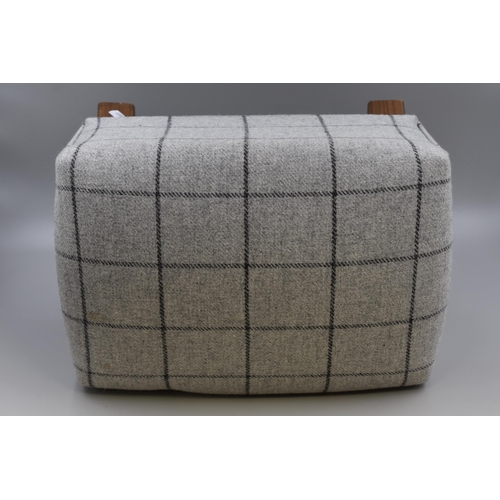 598 - Nice Small Modern Tweed Covered Foot Stool