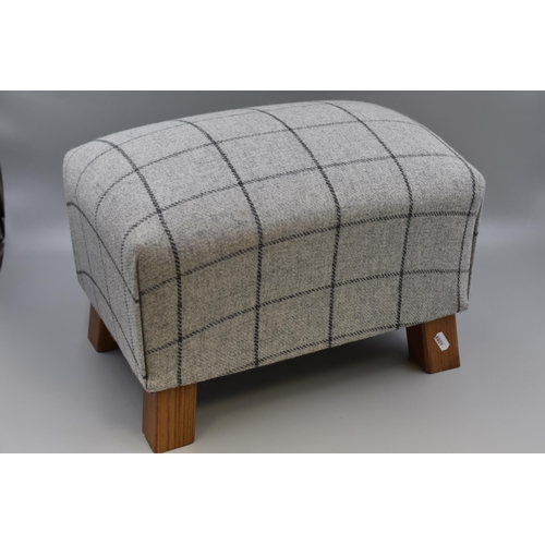 598 - Nice Small Modern Tweed Covered Foot Stool