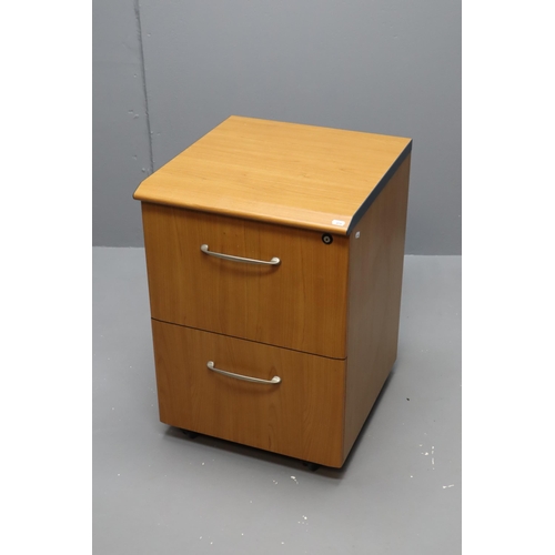 599 - Wooden 2 Drawer Filing Cabinet (27” x 19” x 20”)