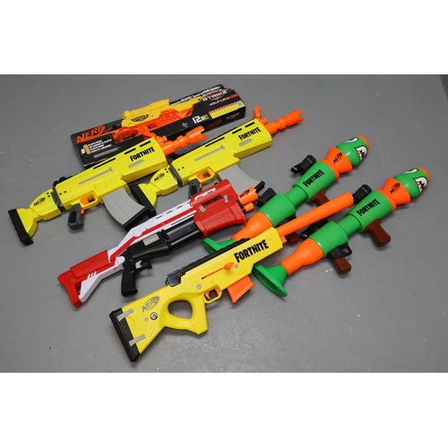 600 - Selection of Large Nerf Guns, includes Fortnite and a Boxed Alpha Strike Wolf LR-1