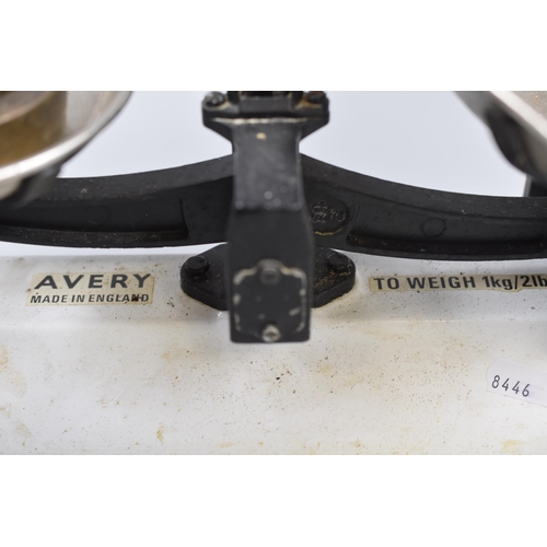 627 - Set of Vintage Slimline Avery Weighing Scales Complete with a Set of Brass Weights