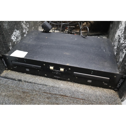 636 - Felt Lined Gigg Box with Two Pieces of Denon Sound Equipment inside to include DN-D4000 and DN-D4000... 