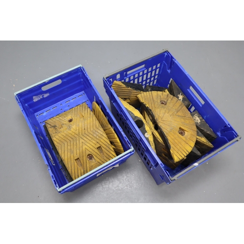 641 - Large Solid Rubber Sectional Speed Hump in Two Crates *** NO POSTAGE ON THIS ITEM***