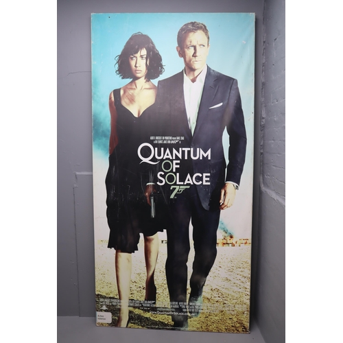 646 - LARGE 8x 4ft James Bond 007 Quantum of Solace Film Advertising Poster on wooden frame