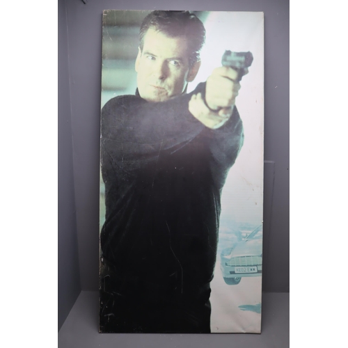 647 - LARGE 8x 4ft James Bond 007 Film Advertising Poster Featuring Pierce Brosnan on wooden frame