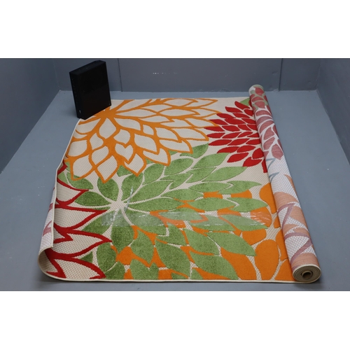 678 - A Nourison Aloha Green Floral Indoor/Outdoor Rug (6ftx9ft), RRP £112 (Xbox Not Included)