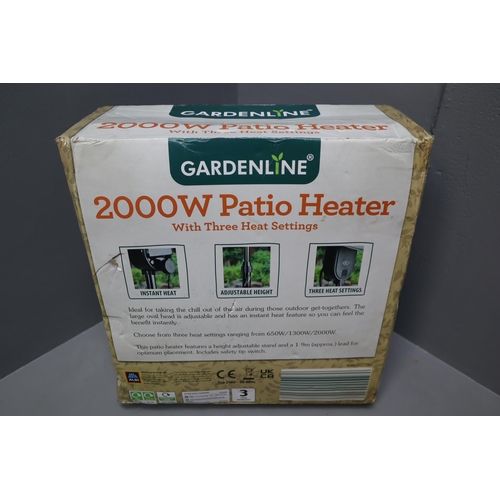 688 - Gardenline 2000w Patio Heater with 3 Heat Settings in Original Box