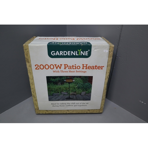 688 - Gardenline 2000w Patio Heater with 3 Heat Settings in Original Box