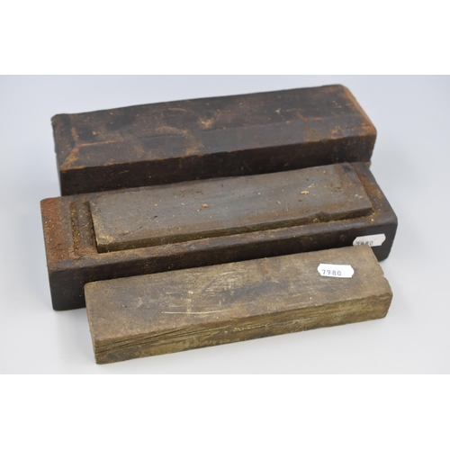 725 - Collection of Three Vintage Chisel Sharpening Oil Stones