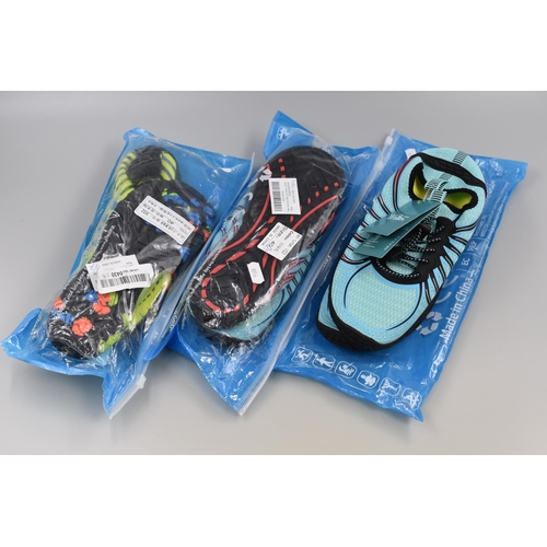 743 - Three Pairs of New Water / Beach Shoes (Size 6.5) Unisex