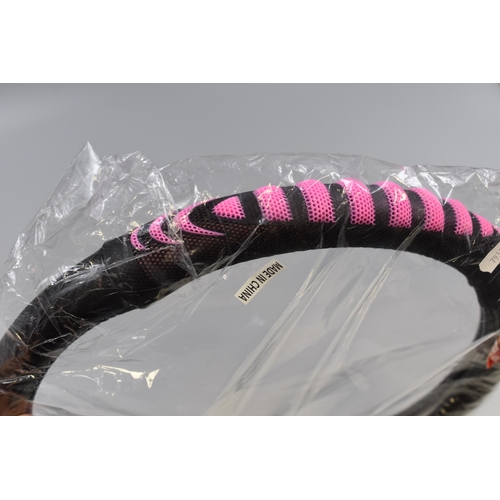 744 - New Pink Coloured Steering Wheel Cover