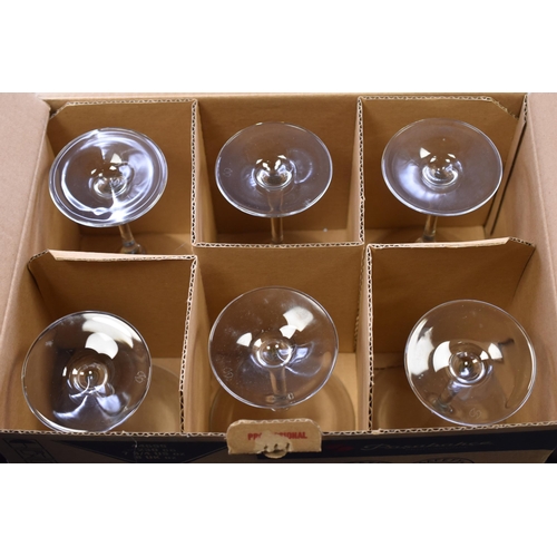 760 - Three Boxes of Brand New Drinking Glasses to include Arcoroc Tumblers and Pasabahce Cocktail Glasses