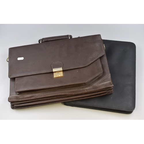 787 - Selection of Leather Case Including Leather Case Conference Diary Folder and Leather Business Briefc... 