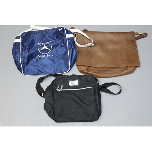 804 - Collection of Three Quality Bags to include a Leather messanger, Mercedes and a Constellation Intern... 