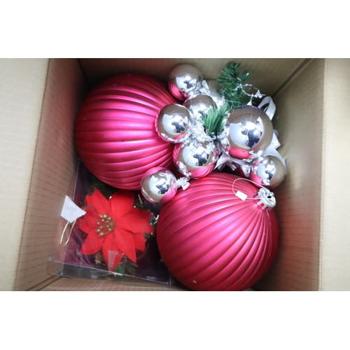 874 - Large Mixed Lot of Christmas Items to include Baubles, Wall hanging Tree decoration, Soft Toy Decora... 