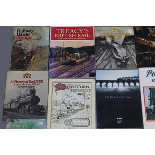 849 - A Large Selection of Locomotive Related Books. Includes 'Portrait of Steam', 'Railway World Annual',... 