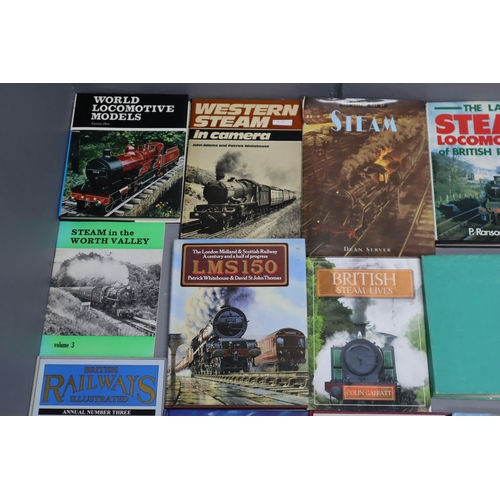 850 - A Large Selection of Assorted Locomotive Books, Mostly Steam But Also Trams and Models. Includes 'Ra... 